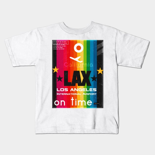 LAX Los Angeles airport code Kids T-Shirt by Woohoo